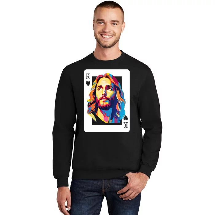 Jesus King Card Christian Tall Sweatshirt