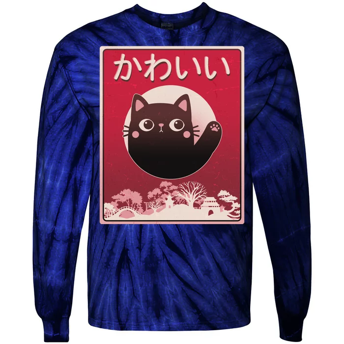 Japanese Kawaii Cute Neko Cat Tie-Dye Long Sleeve Shirt