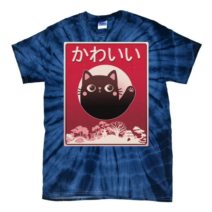 Japanese Kawaii Cute Neko Cat Tie-Dye T-Shirt