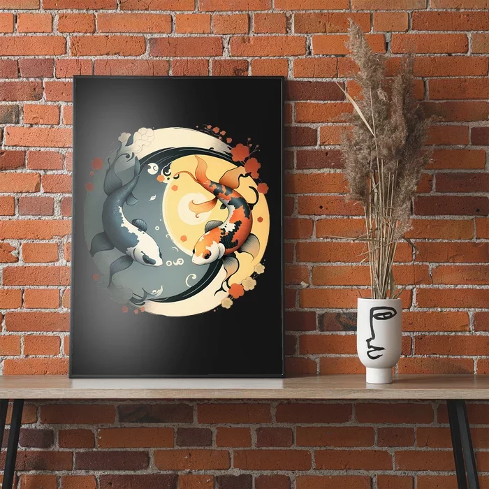 Japanese Koi Fish Yin Yang Poster