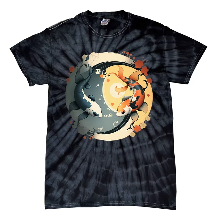 Japanese Koi Fish Yin Yang Tie-Dye T-Shirt