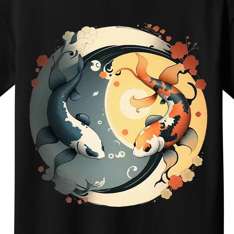 Japanese Koi Fish Yin Yang Kids T-Shirt