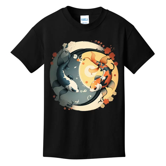 Japanese Koi Fish Yin Yang Kids T-Shirt