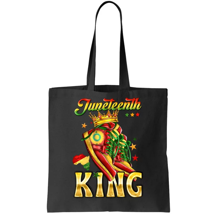 Juneteenth King Funny Shoe Steppin Into Juneteenth Black King Tote Bag