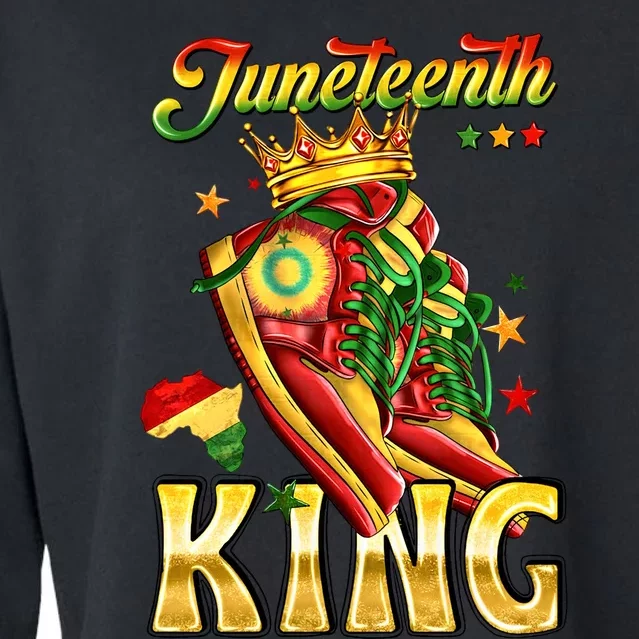 Juneteenth King Funny Shoe Steppin Into Juneteenth Black King Cropped Pullover Crew