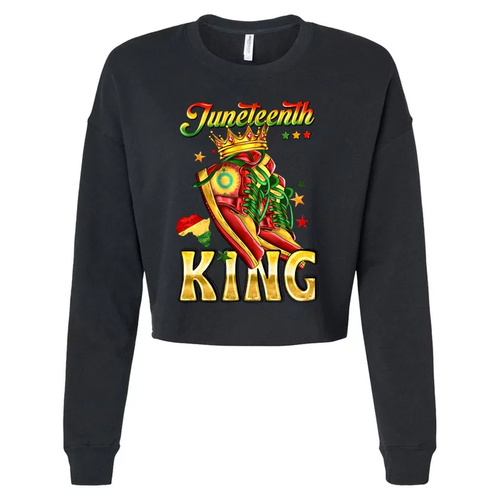 Juneteenth King Funny Shoe Steppin Into Juneteenth Black King Cropped Pullover Crew