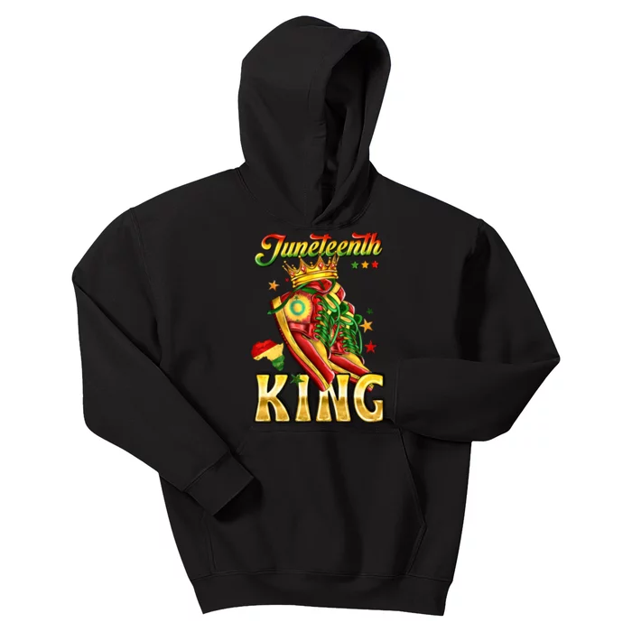 Juneteenth King Funny Shoe Steppin Into Juneteenth Black King Kids Hoodie