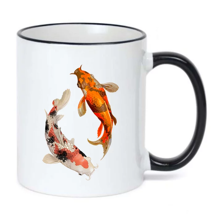 Japanese Koi Fish Black Color Changing Mug