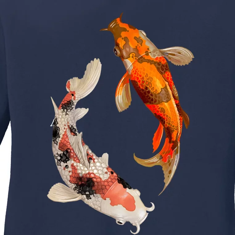 Japanese Koi Fish Ladies Long Sleeve Shirt