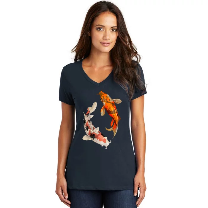 Japanese Koi Fish Women's V-Neck T-Shirt