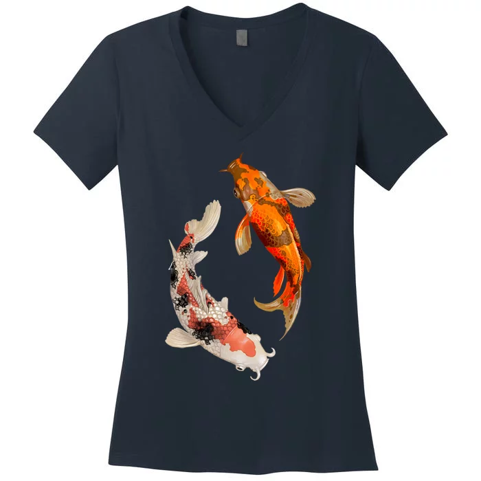 Japanese Koi Fish Women's V-Neck T-Shirt