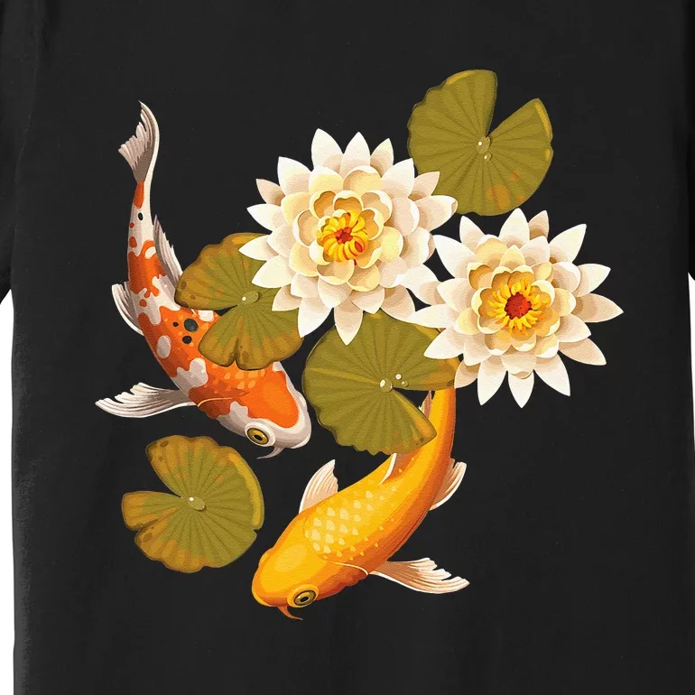 Japanese Koi Fish Japan Butterfly Carp Nishikigoi Fish Pond Premium T-Shirt