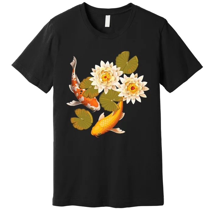 Japanese Koi Fish Japan Butterfly Carp Nishikigoi Fish Pond Premium T-Shirt