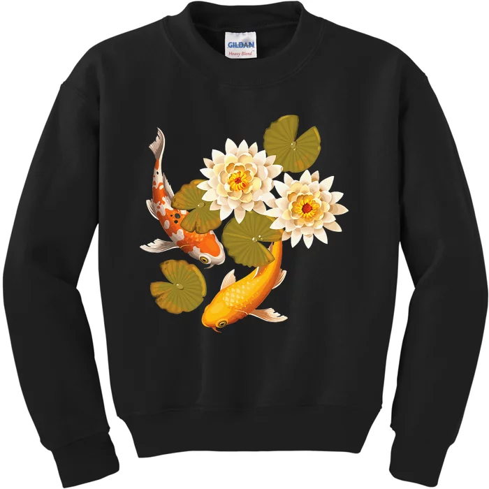 Japanese Koi Fish Japan Butterfly Carp Nishikigoi Fish Pond Kids Sweatshirt