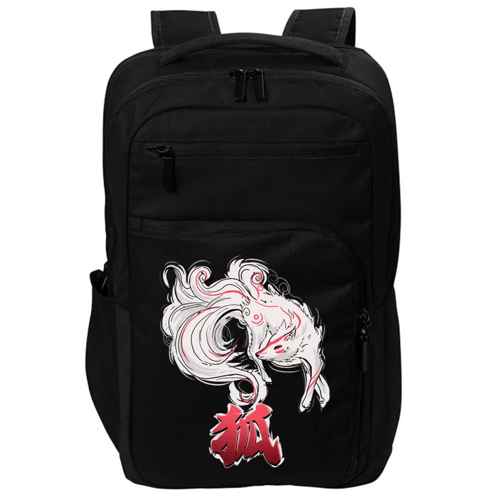 Japanese Kitsune Fox Brush Art Impact Tech Backpack