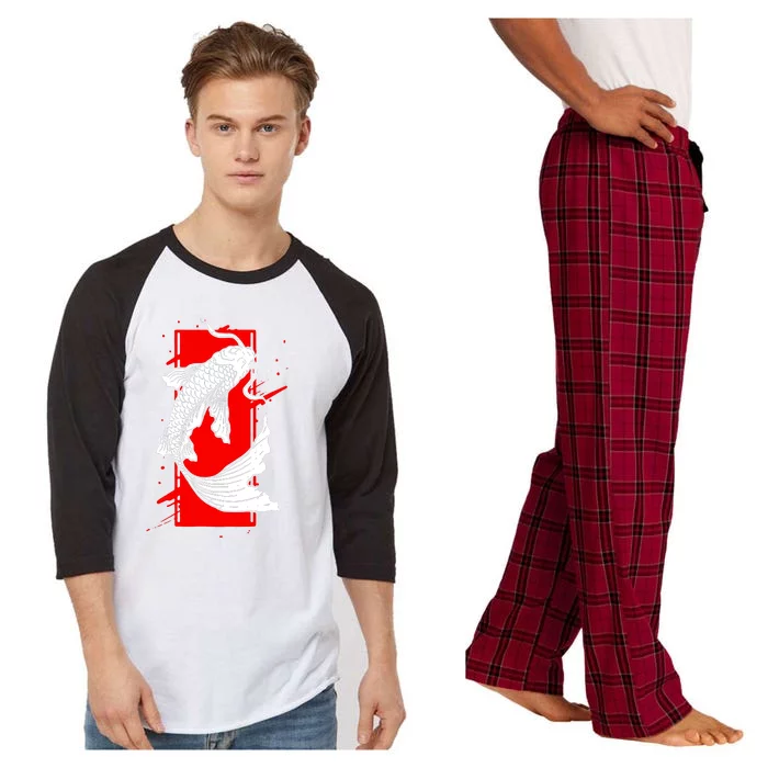 Japan Koi Fish Japanese Tattoo Raglan Sleeve Pajama Set