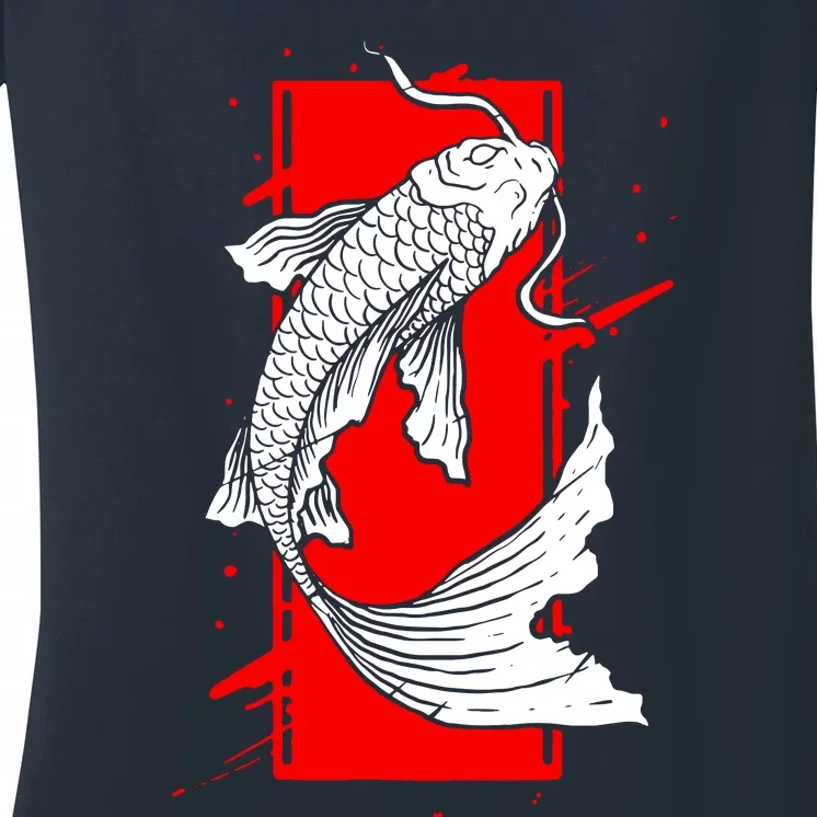 Japan Koi Fish Japanese Tattoo Women's V-Neck T-Shirt