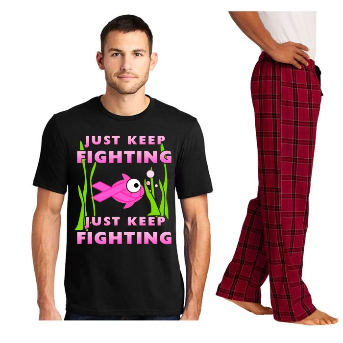 Just Keep Fighting Funny Breast Cancer Pajama Set