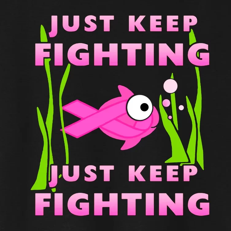 Just Keep Fighting Funny Breast Cancer Women's Crop Top Tee