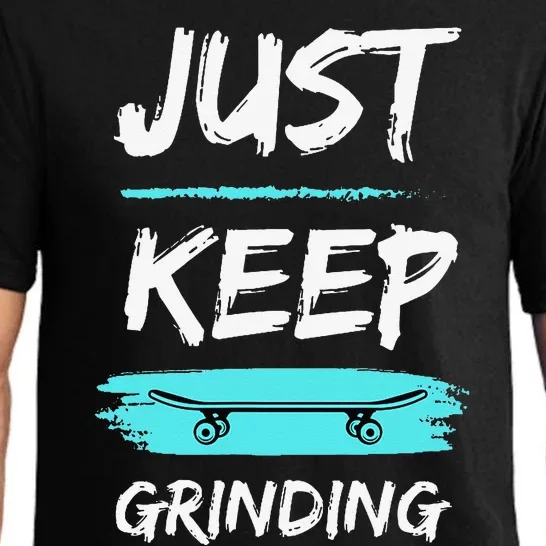 Just Keep Grinding Summer Skateboard design Rip Up Pavement Pajama Set