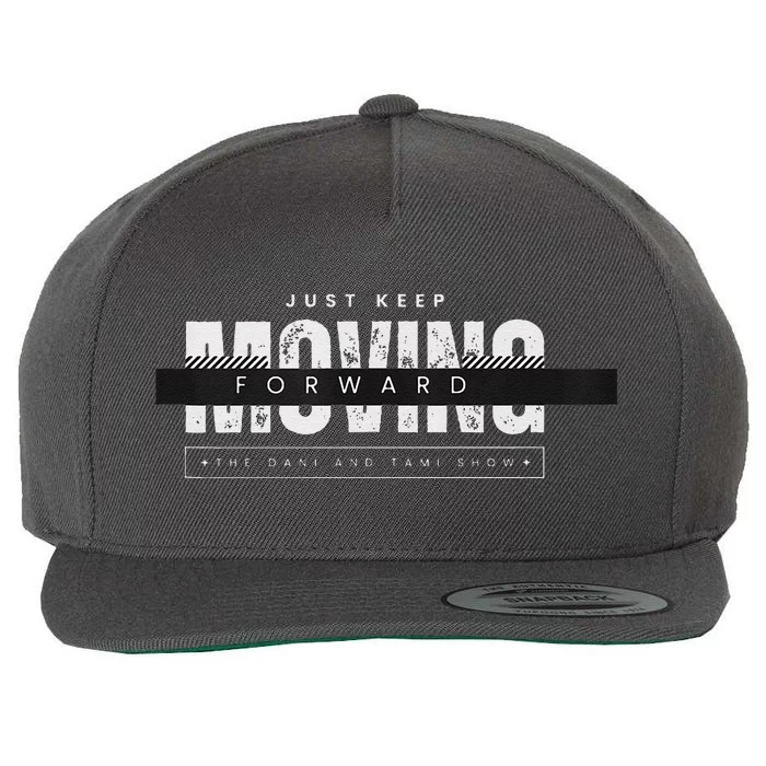 Just Keep Going Wool Snapback Cap