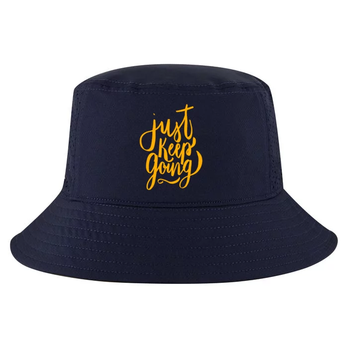 Just Keep Going Motivational Quote Cool Comfort Performance Bucket Hat