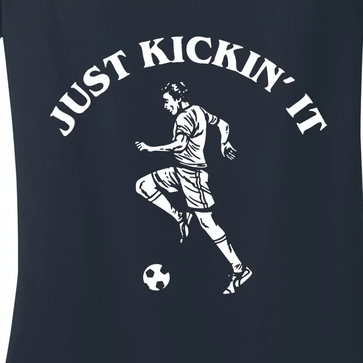 Just Kickin It Women's V-Neck T-Shirt