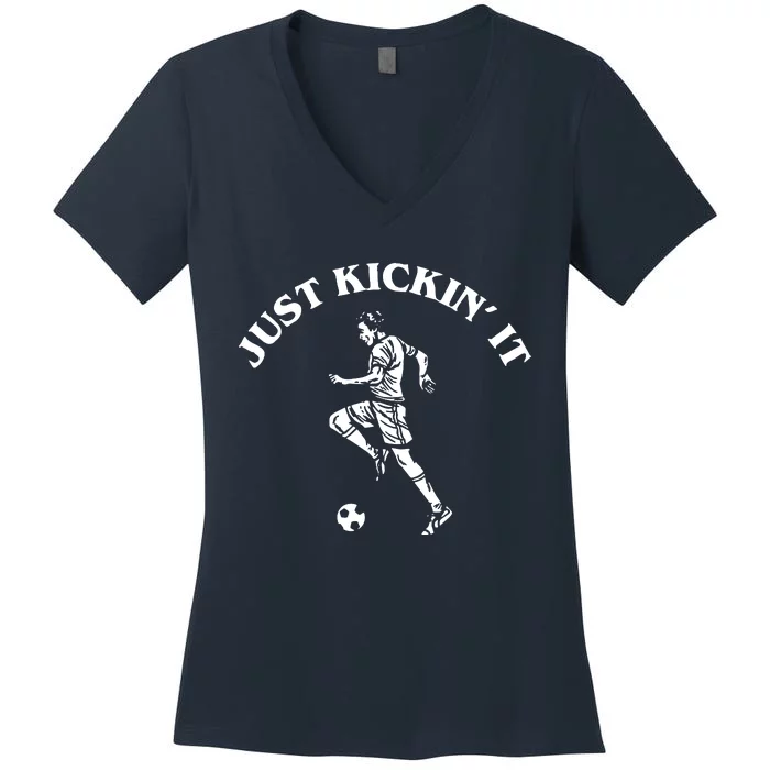 Just Kickin It Women's V-Neck T-Shirt