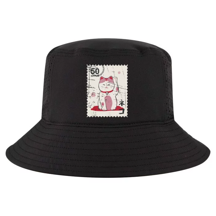 Japanese Kawaii Lucky Cat Stamp Art Cool Comfort Performance Bucket Hat