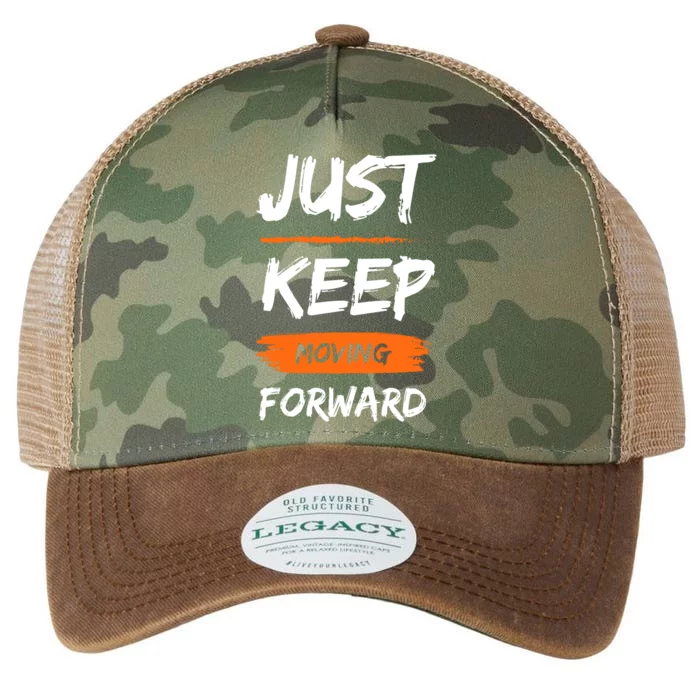 Just Keep Moving Forward Motivational Quote Legacy Tie Dye Trucker Hat