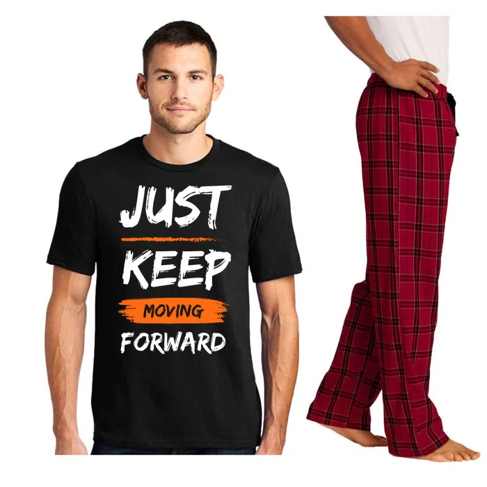 Just Keep Moving Forward Motivational Quote Pajama Set