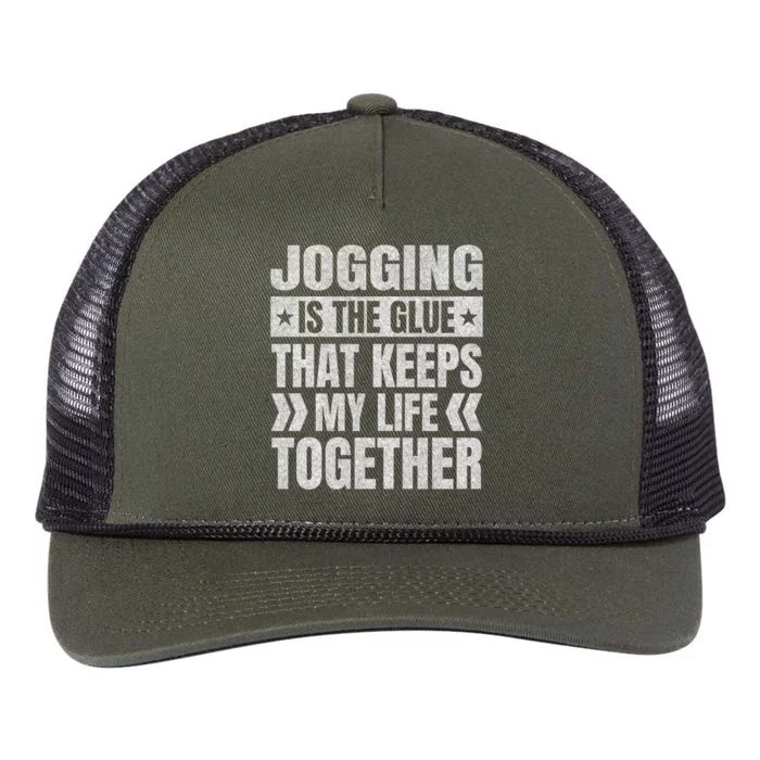 Jogging Keeps My Life Together Running Funny Runner Humor Great Gift Retro Rope Trucker Hat Cap