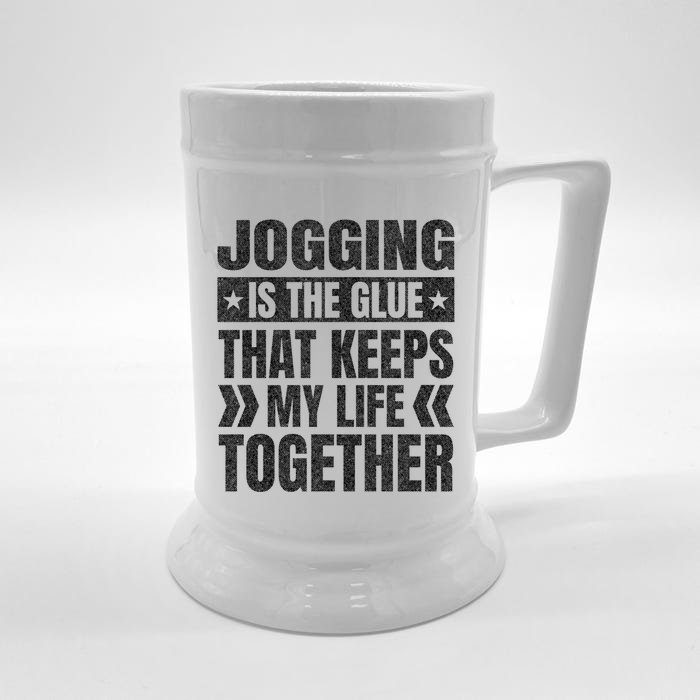 Jogging Keeps My Life Together Running Funny Runner Humor Great Gift Front & Back Beer Stein