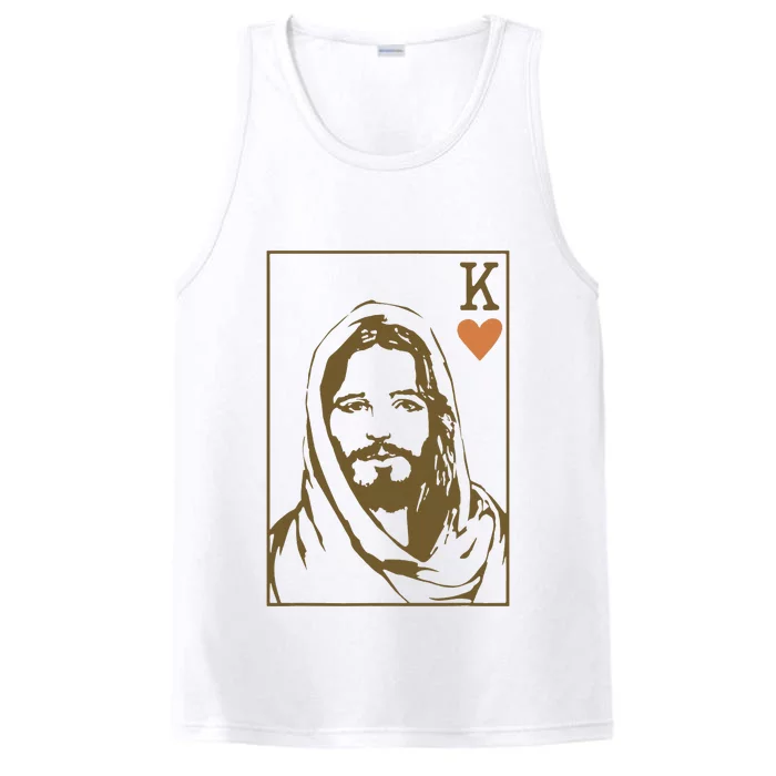 Jesus King Of Hearts Card Christian Gifts Performance Tank