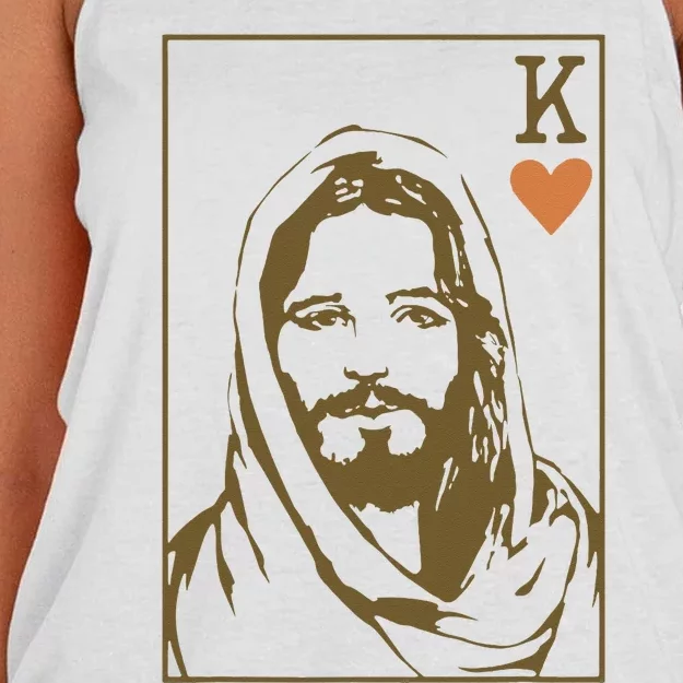 Jesus King Of Hearts Card Christian Gifts Women's Knotted Racerback Tank