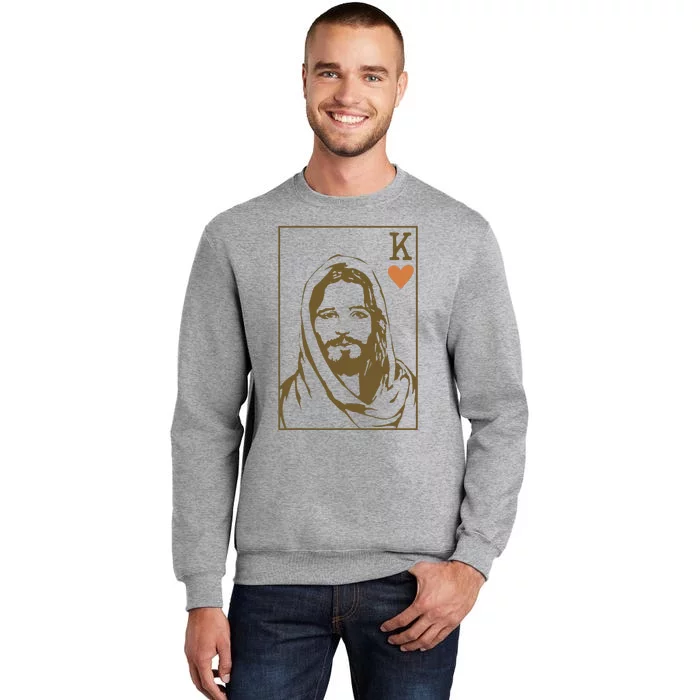 Jesus King Of Hearts Card Christian Tall Sweatshirt