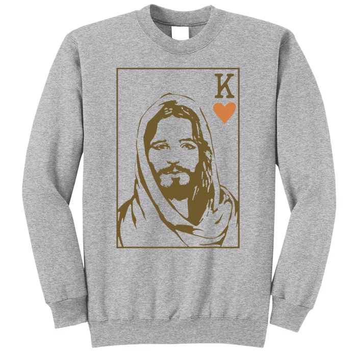 Jesus King Of Hearts Card Christian Tall Sweatshirt