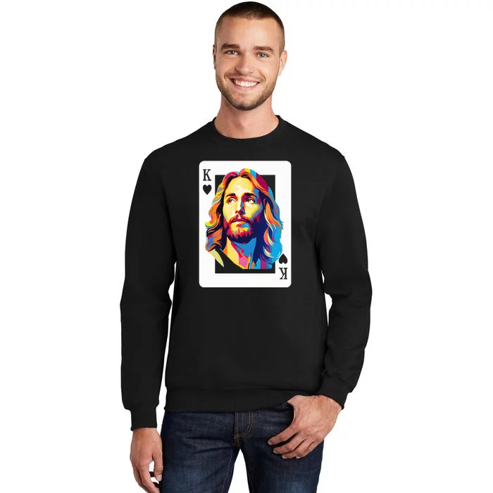 Jesus King Of Hearts Kings Of Kings Christian Playing Cards Christ Sweatshirt