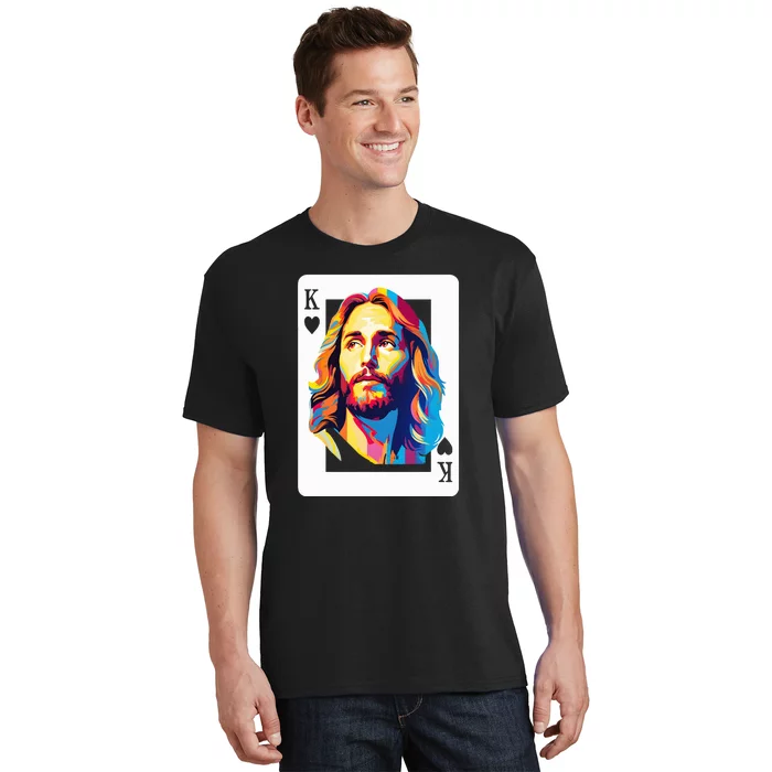 Jesus King Of Hearts Kings Of Kings Christian Playing Cards Christ T-Shirt