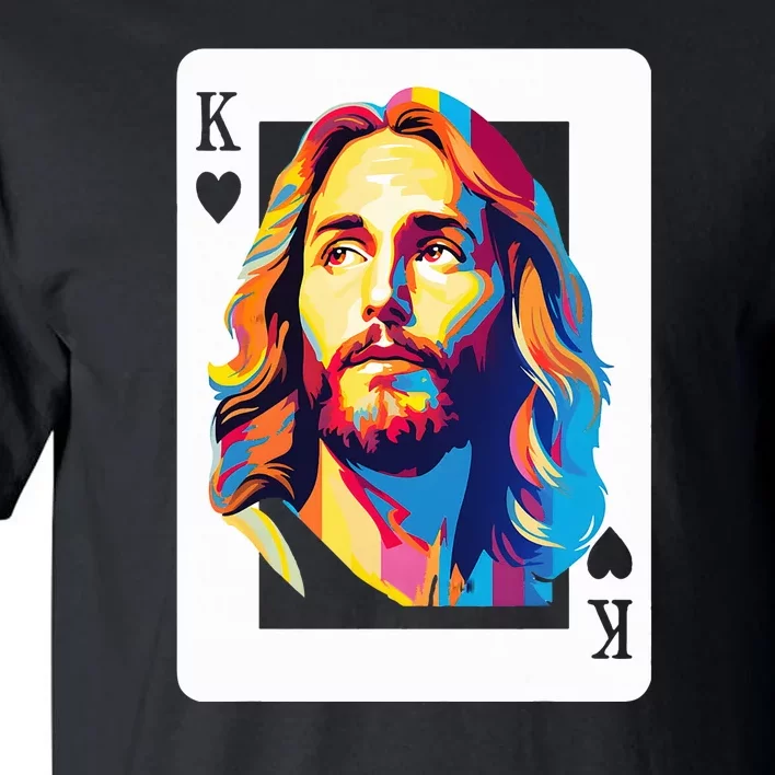 Jesus King Of Hearts Kings Of Kings Christian Playing Cards Christ Tall T-Shirt