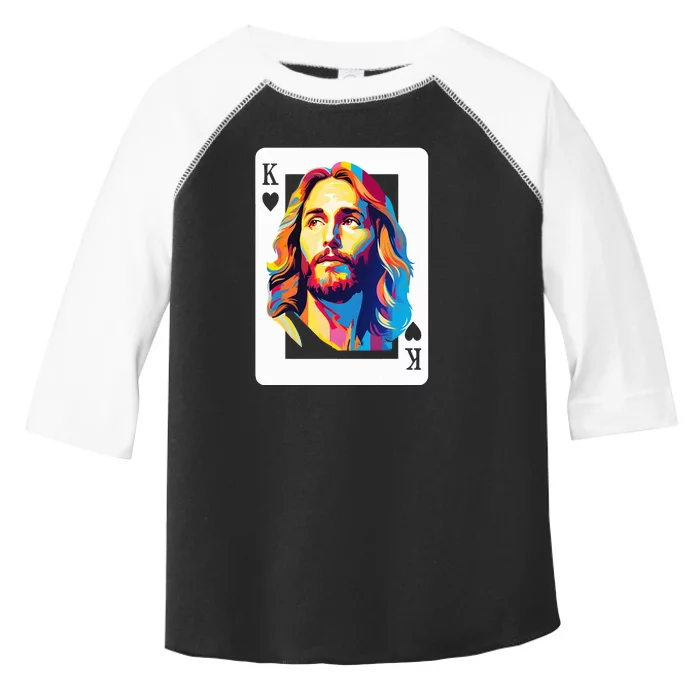 Jesus King Of Hearts Kings Of Kings Christian Playing Cards Christ Toddler Fine Jersey T-Shirt