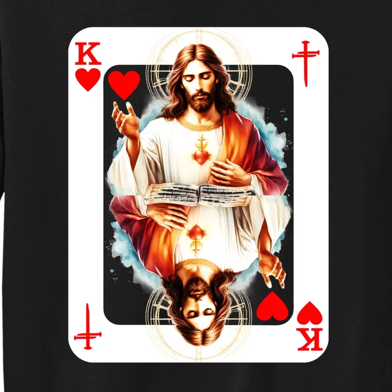 Jesus King Of Hearts Christian Sacred Heart Of Jesus Christ 3 Nails Cross Sweatshirt