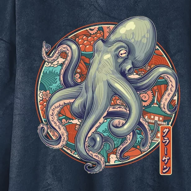 Japanese Kracken Octopus Monster Hooded Wearable Blanket