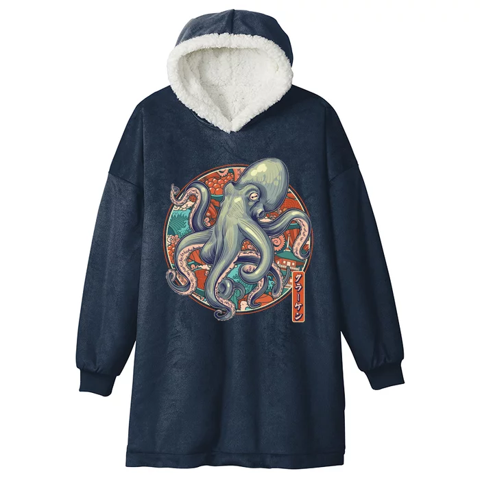 Japanese Kracken Octopus Monster Hooded Wearable Blanket