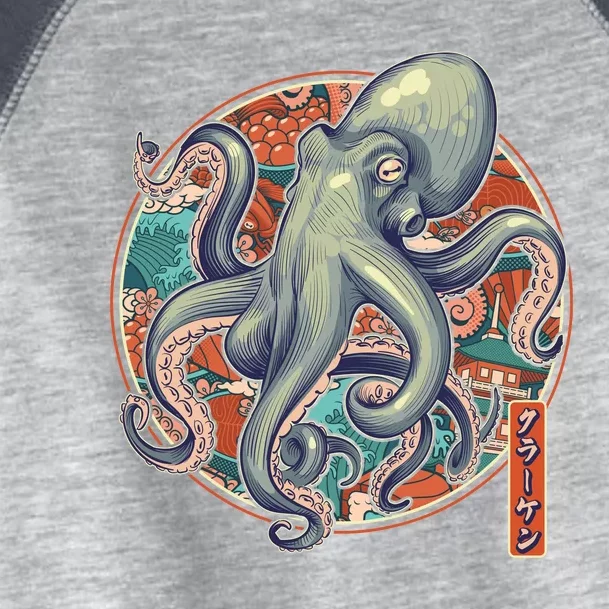 Japanese Kracken Octopus Monster Toddler Fine Jersey T-Shirt