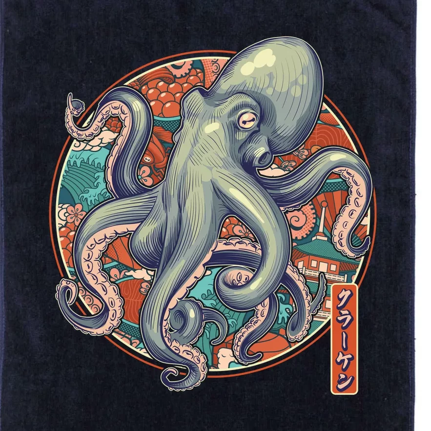 Japanese Kracken Octopus Monster Platinum Collection Golf Towel