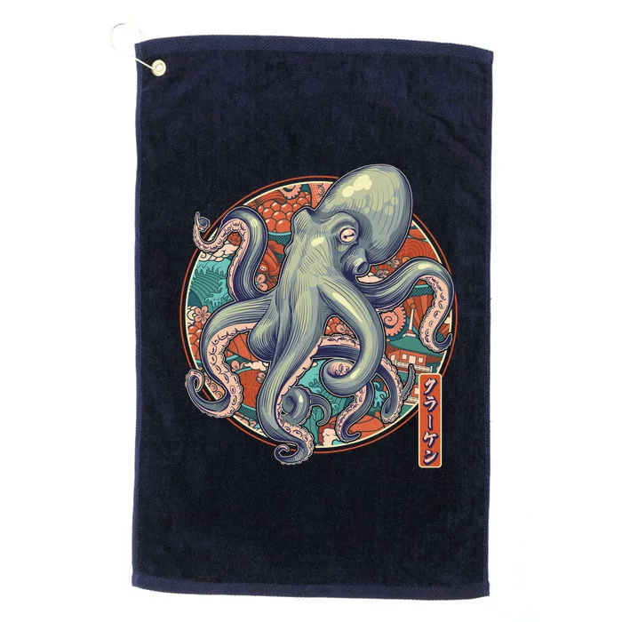 Japanese Kracken Octopus Monster Platinum Collection Golf Towel