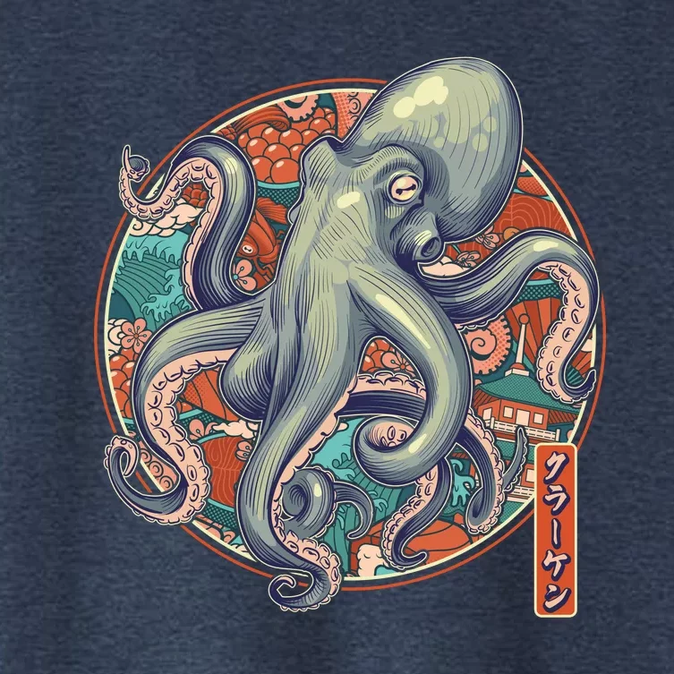 Japanese Kracken Octopus Monster Women's Crop Top Tee