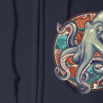 Japanese Kracken Octopus Monster Full Zip Hoodie