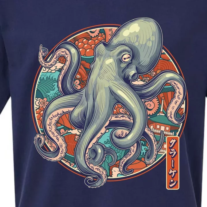 Japanese Kracken Octopus Monster Sueded Cloud Jersey T-Shirt